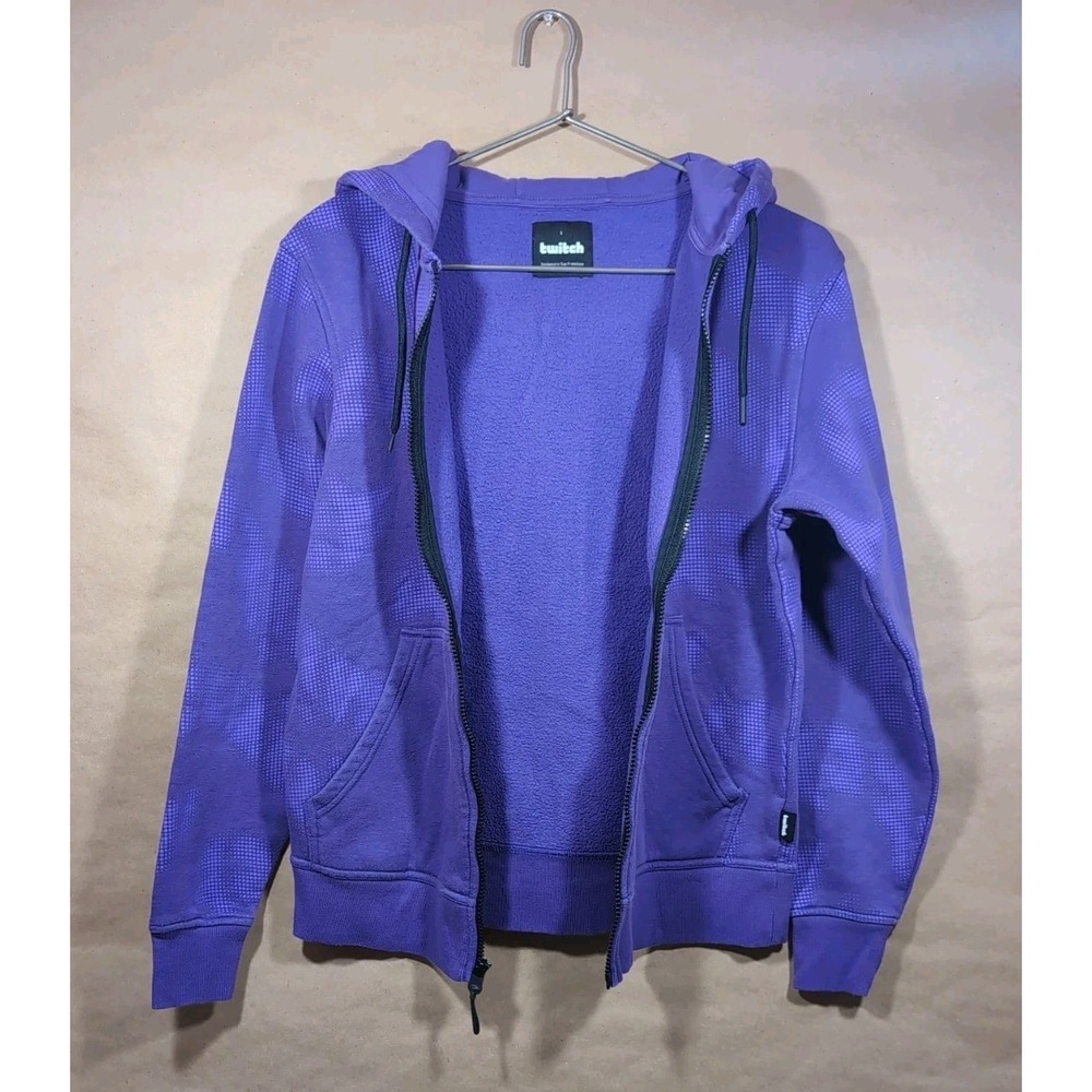Twitch Mens Small Full Zip Hoodie Purple Branded Gaming San Francisco Unisex - Picture 7 of 9